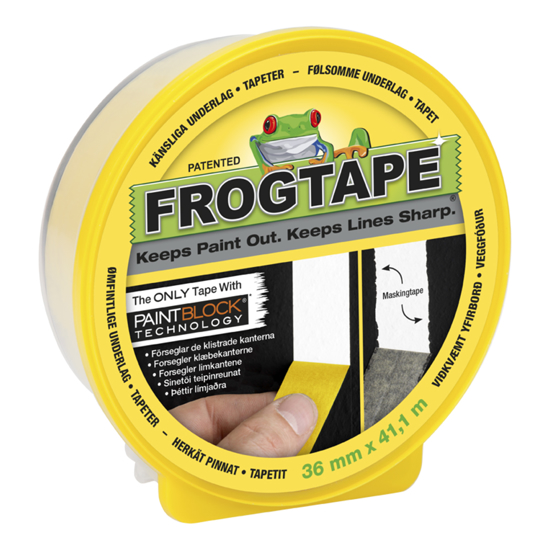 Maskeringstape 36mm x 41,1m gul Frogtape Delicate