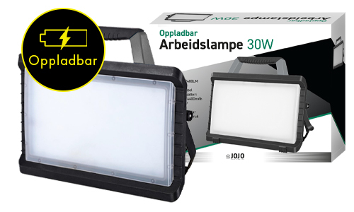 Led arbeidslampe 30W oppladbar